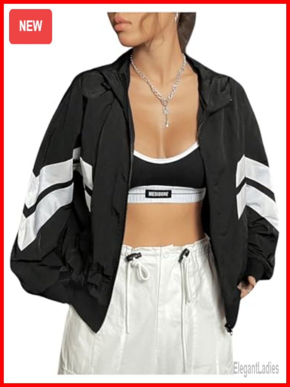 Women's Windbreaker Jacket Running Zip Up Hooded Lightweight Casual
